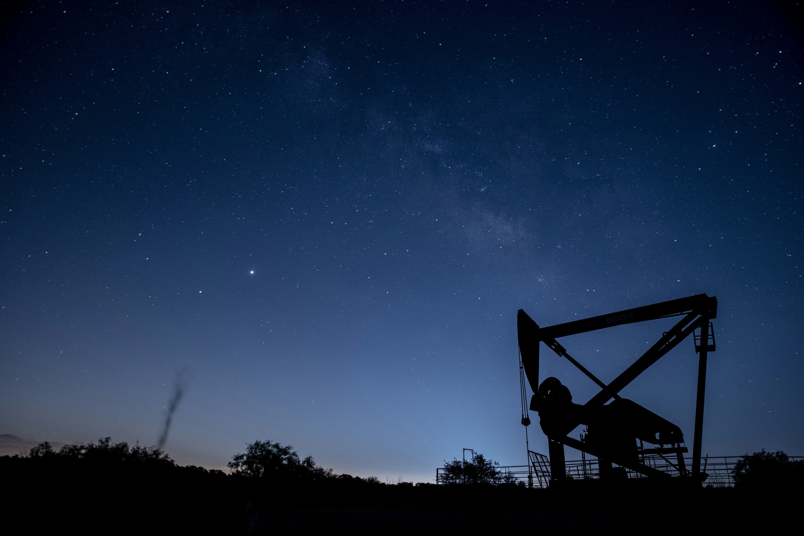 Oil Drill in Texas at night.